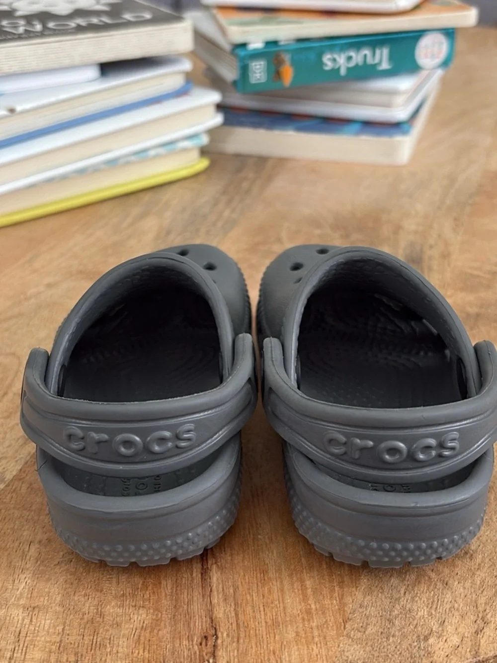 CROCS Kids Classic Clogs in Dark Gray